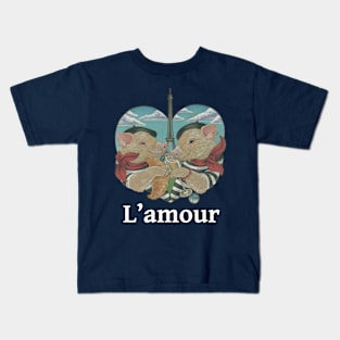 Paris Pigs - L'amour - Quote Kids T-Shirt